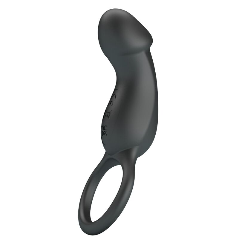 PRETTY LOVE - PORTA ANELL VIBRADOR AMB ESTIMULADOR NEGRE