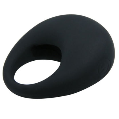 Anillo vibrador negro de la marca Pretty Love, diseñado para estimulación masculina, con un diseño compacto y texturizado.