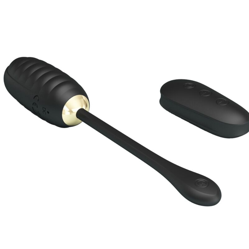 PRETTY LOVE - DOREEN LUXURY RECHARGEABLE BLACK VIBRATING EGG WITH REMOTE CONTROL