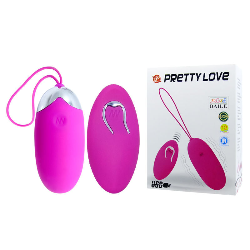 Pretty Love Egg Berger Remote Control 12V vibrator, showcasing its sleek design and remote functionality on a neutral background.