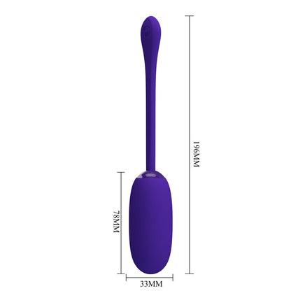 Vibrador huevo lila de la marca PRETTY LOVE SMART, impermeable y recargable, diseño compacto y elegante para uso íntimo.