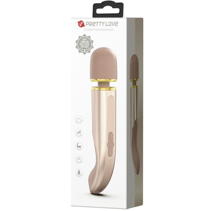 Masajeador PRETTY LOVE SMART con 7 modos de vibración en color champagne, diseño elegante y compacto para uso personal.
