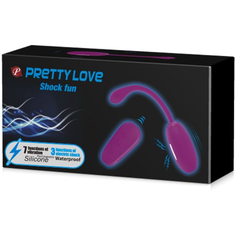 Vibrador huevo con electroshock de la marca PRETTY LOVE SMART, diseño compacto y funcional para placer íntimo.