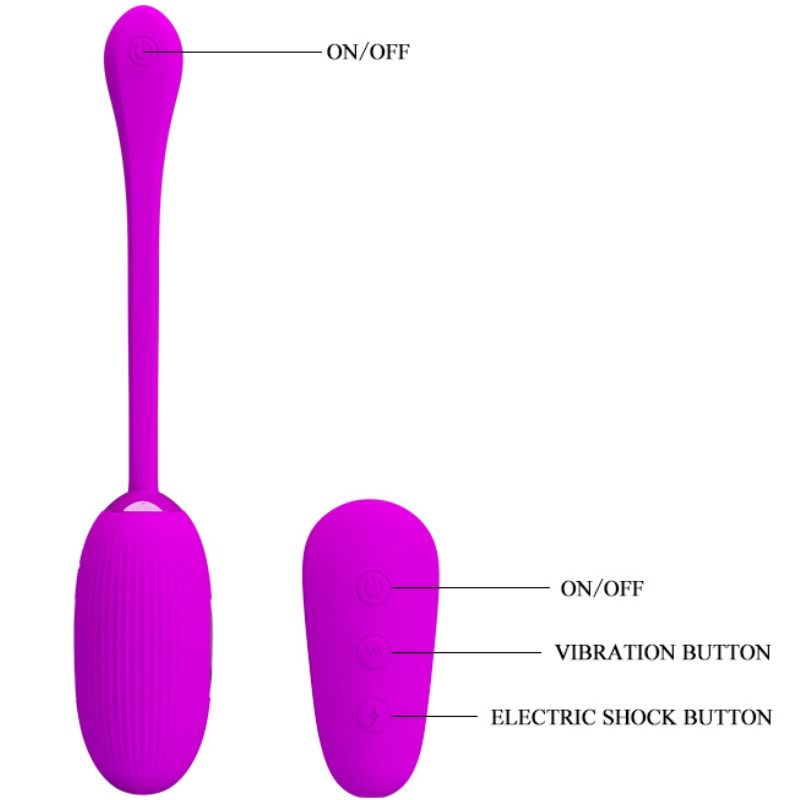 Vibrador huevo con electroshock de la marca PRETTY LOVE SMART, diseño compacto y funcional para placer personal.
