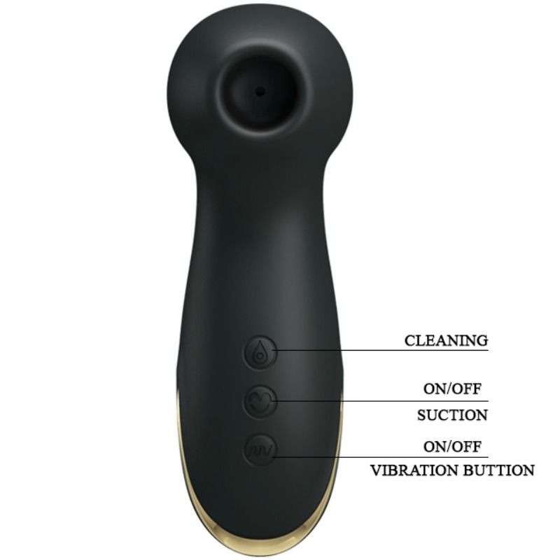 Vibrador y succionador PRETTY LOVE SMART, con diseño compacto y funciones de vibración y succión para placer personal.