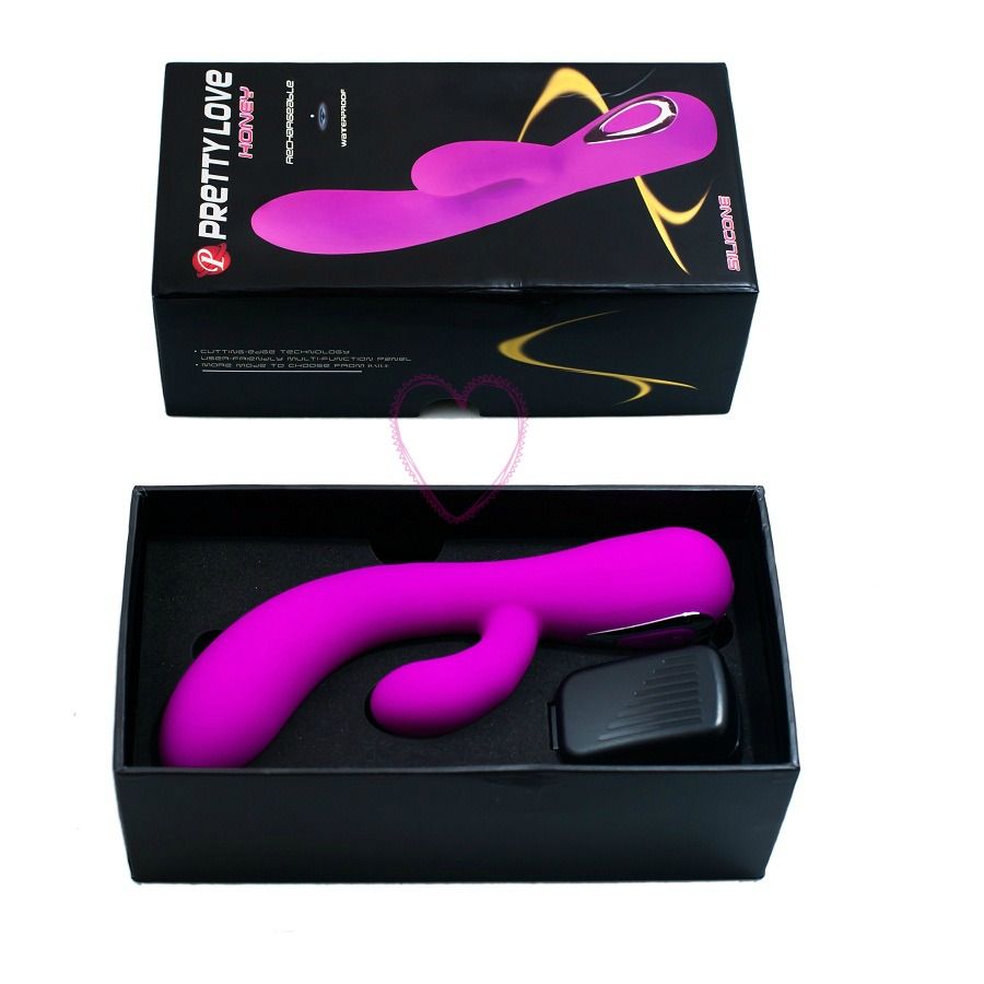 Pretty Love Smart Honey Vibrator in a sleek design, showcasing its flexible shape and vibrant color against a neutral background.