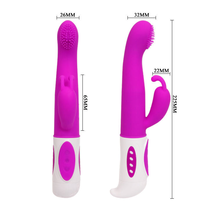 Smart Hugh Rabbit Lila by Pretty Love, a purple rabbit vibrator with textured body and flexible ears for stimulation.