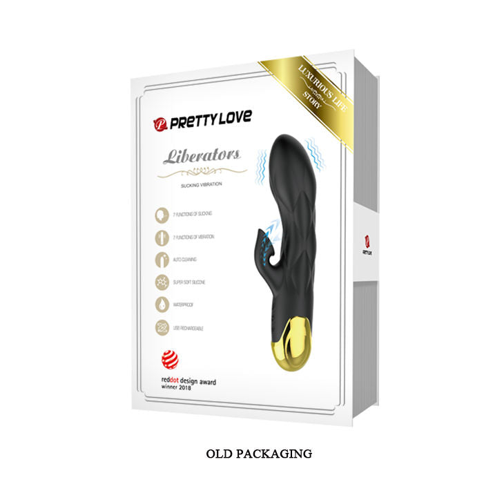 Dispositivo de vibración y succionador Pretty Love Smart para placer personal, con diseño compacto y funciones ajustables.