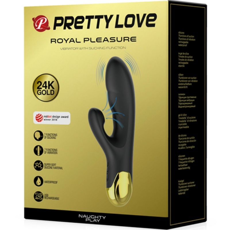 Vibrador y succionador PRETTY LOVE SMART, diseño elegante, con funciones de vibración y succión para placer íntimo.