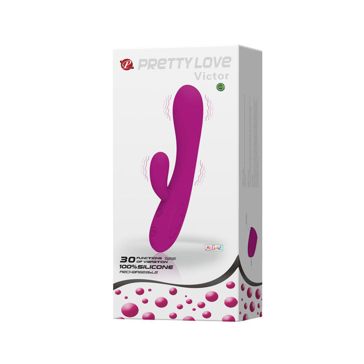 Pretty Love Smart Victor vibrator with clitoral stimulator, showcasing its sleek design and vibrant color.