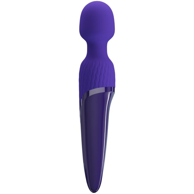 Vibrador wand PRETTY LOVE ANTONY YOUTH en color violeta con efecto calor, diseño ergonómico y suave superficie.