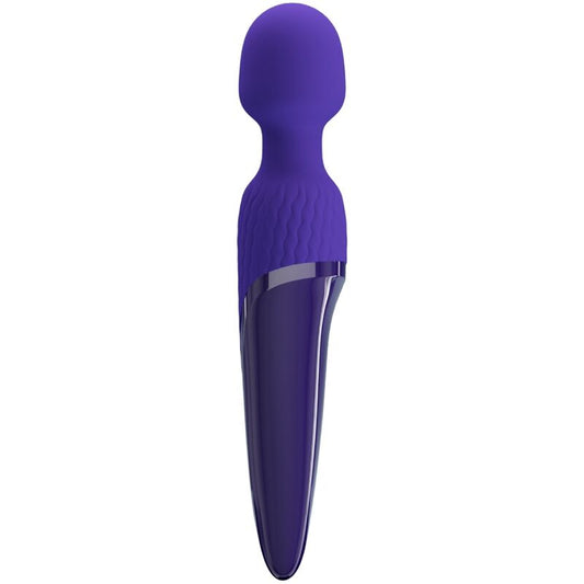 Vibrador wand PRETTY LOVE ANTONY YOUTH en color violeta con efecto calor, diseño ergonómico y suave superficie.