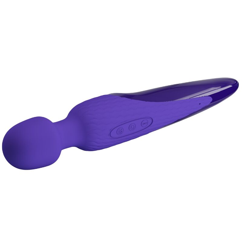 Vibrador wand Antony Youth de PRETTY LOVE en color violeta con efecto calor, diseño ergonómico y superficie suave.