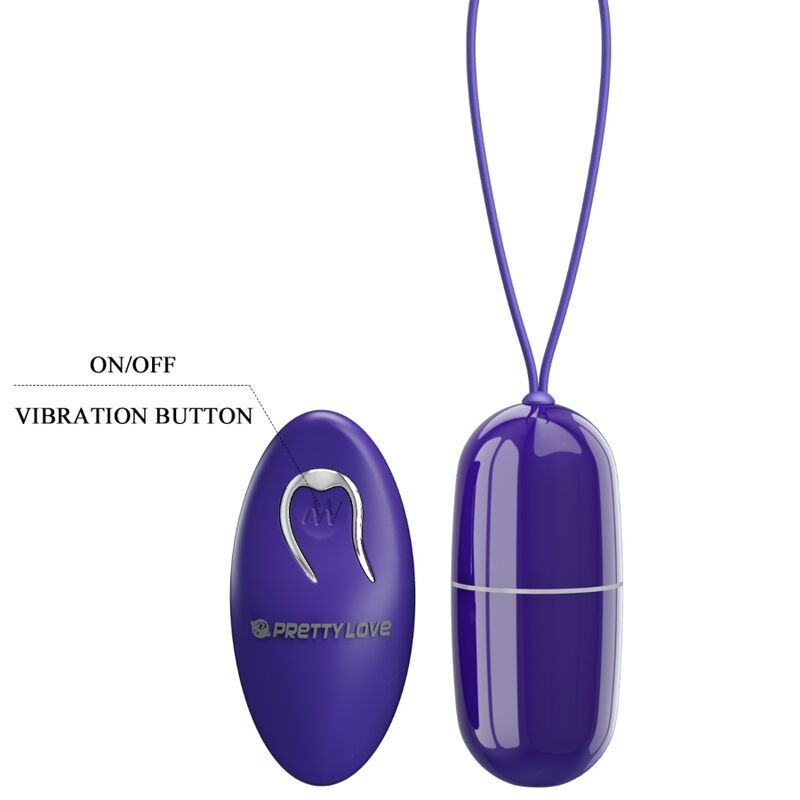Vibrador control remoto Pretty Love Arvin Youth de color violeta, con diseño ergonómico y superficie lisa para estimulación.