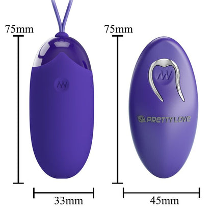 Vibrador huevo control remoto Pretty Love Youth en color violeta, diseño compacto y ergonómico para uso íntimo.
