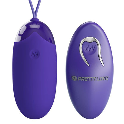 Vibrador control remoto PRETTY LOVE YOUTH BERGER en color violeta, con forma de huevo y diseño ergonómico.