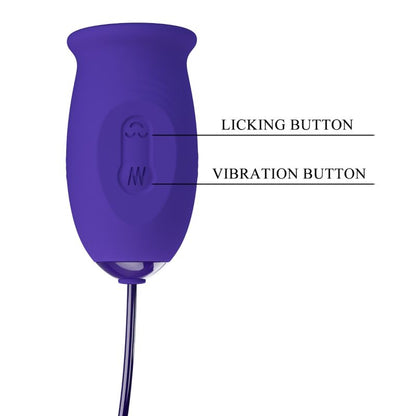 Estimulador vibrador recargable Pretty Love Daisy Youth de color violeta, con diseño compacto y elegante para uso íntimo.