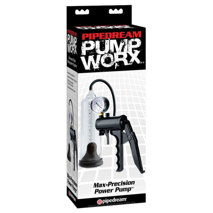 PUMP WORX máxima precisión bomba de erección, diseño ergonómico con manija y medidor, ideal para uso personal.