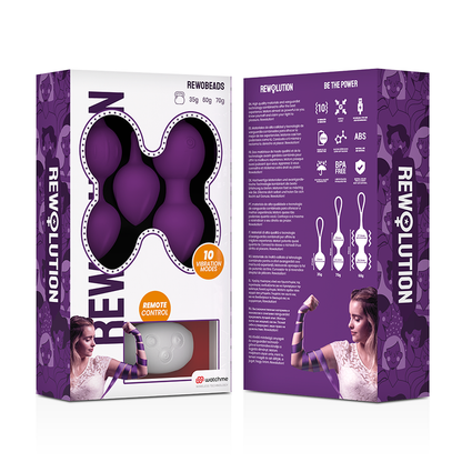 Bolas vibradoras REWOBEADS de REWOLUTION con control remoto y tecnología WatchMe, diseñada para placer y estimulación.