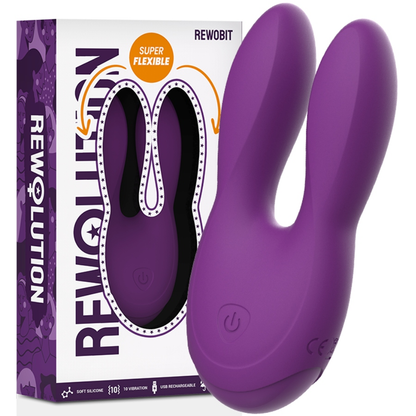 Estimulador flexible Rewobit de la marca Rewolution, diseño ergonómico y adaptable para diversas áreas del cuerpo.