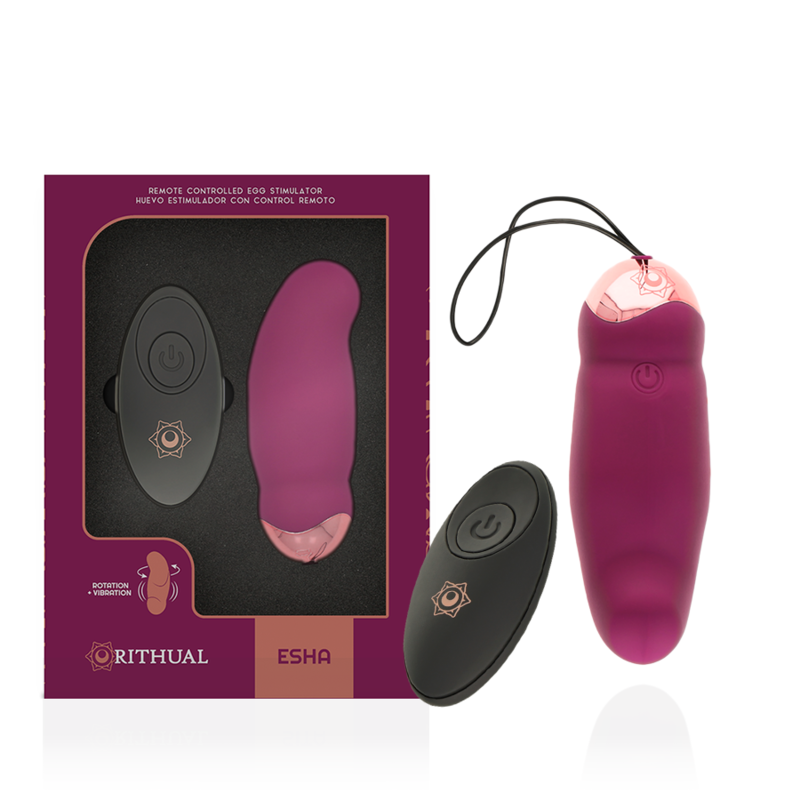 Control remoto RITHUAL Esha Huevo con sistema de rotación y vibración, diseñado para uso personal.