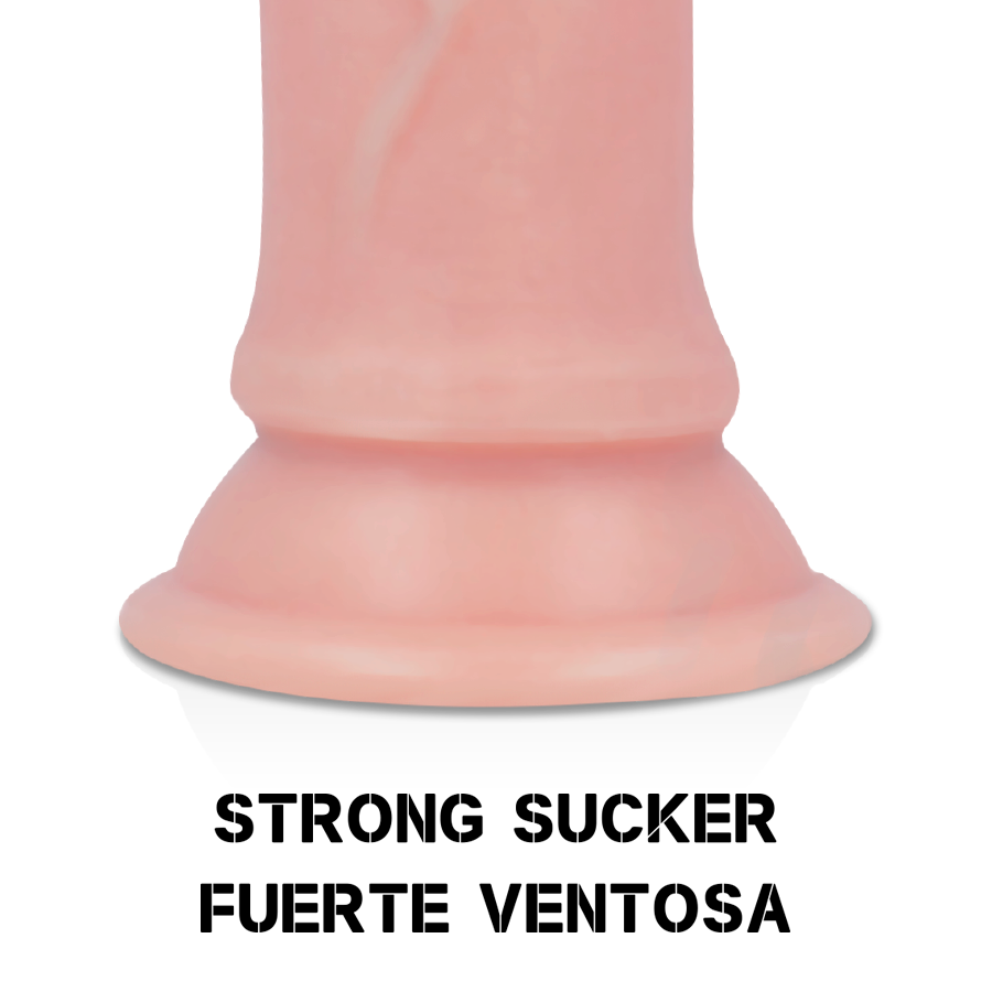 Dildo realista de silicona líquida de 21 cm y 4.62 cm de ancho, de la marca ROCK ARMY, con forma detallada y textura suave.