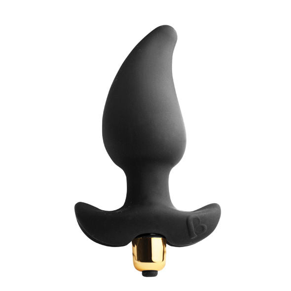 Black ROCKS-OFF Butt Quiver with 7-speed settings, designed for targeted P-spot stimulation.