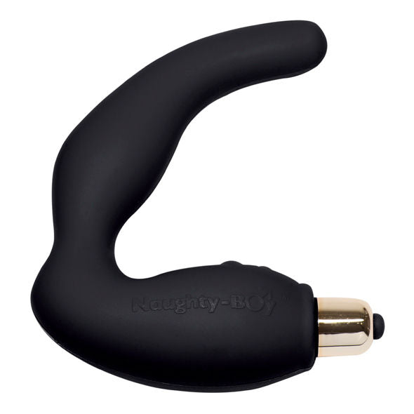 ROCKS-OFF Naughty-Boy G-spot massager in black, featuring a sleek design and curved shape for targeted stimulation.