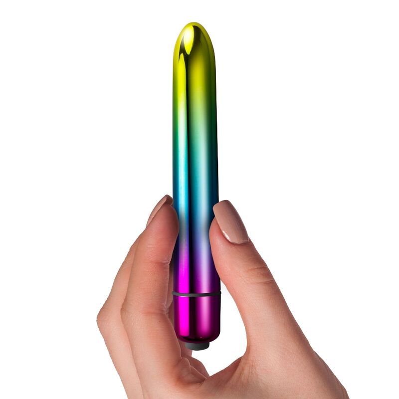 Vibrador en forma de bala de la marca ROCKS-OFF, diseño compacto y discreto para estimulación personal.