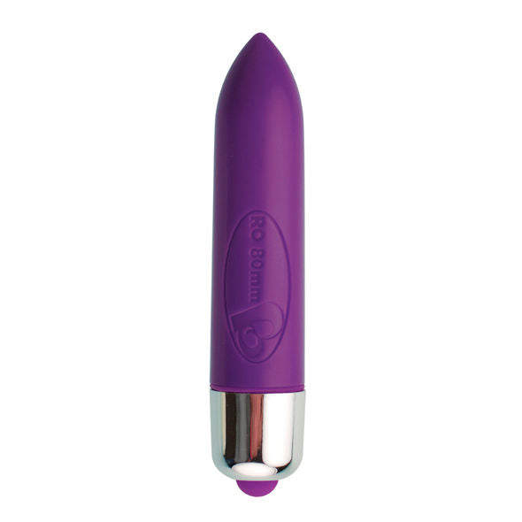 Vibrador en forma de bala ROCKS-OFF RO-80 mm con cambio de color y motor de 7 V, resistente y compacto para placer.