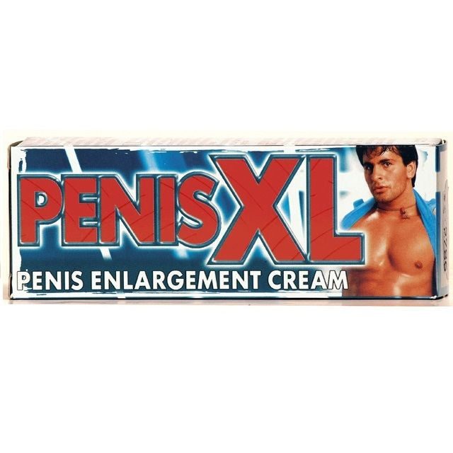 Crema RUF Penis XL de 50ml en frasco, con aplicador para mejorar tamaño y firmeza, en envase con tapa blanca.
