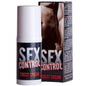 Crema RUF para el control de la erección, frascos y aplicación en la zona íntima masculina, en envase blanco y colorido.