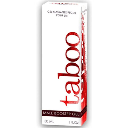 Gel RUF Taboo male booster para la erección, frasco de 30 ml, con textura y etiquetado visible en la imagen.