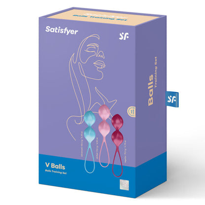 Juego de bolas de entrenamiento SATISFYER LOVEBALLS SET 2, bolas de silicona para ejercicio y tonificación del suelo pélvico.