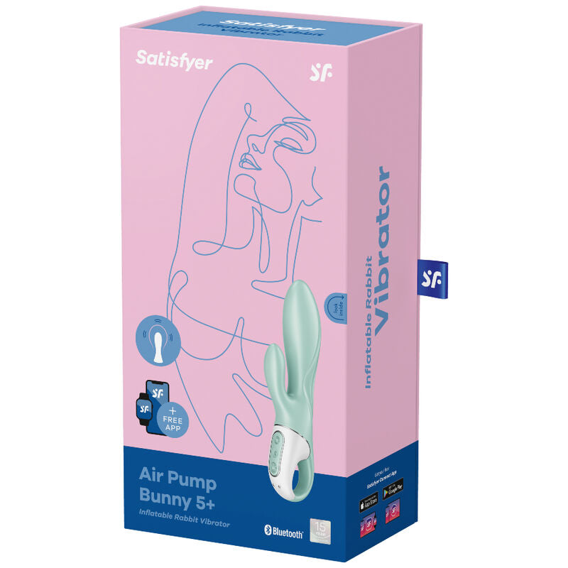 SATISFYER - AIR PUMP BUNNY 5+ VIBRADOR RABBIT INFLABLE APP VERD