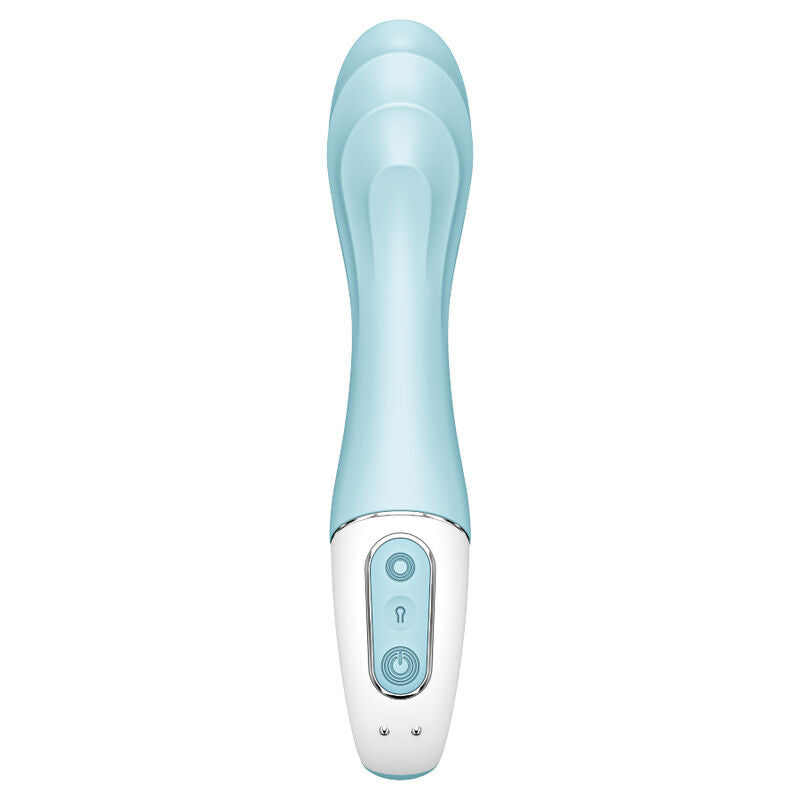 Vibrador point G inflable SATISFYER AIR PUMP VIBRATOR 5 en color azul, con control a través de la app SATISFYER CONNECT.