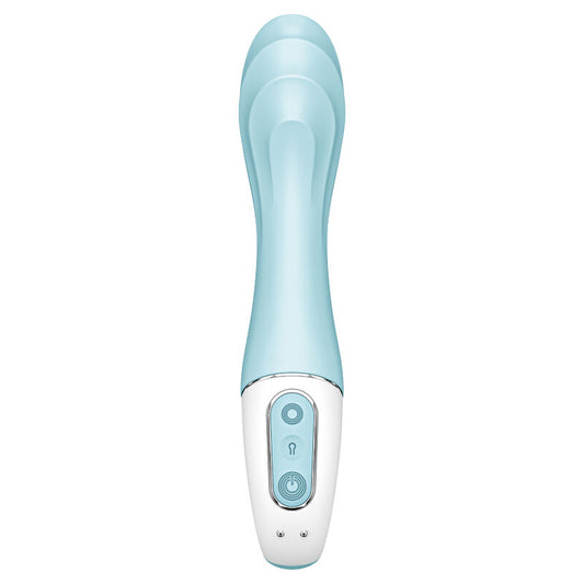Vibrador point G inflable SATISFYER AIR PUMP VIBRATOR 5 en color azul, con control a través de la app SATISFYER CONNECT.
