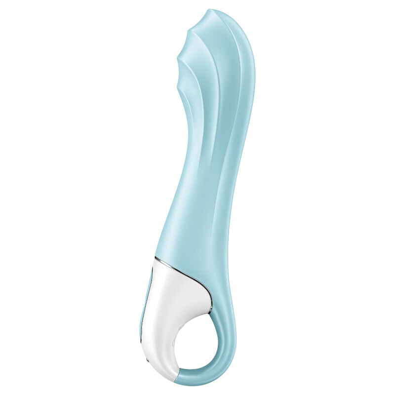 Vibrador punto G inflable SATISFYER AIR PUMP VIBRATOR 5 en color azul, con control a través de la app SATISFYER CONNECT.