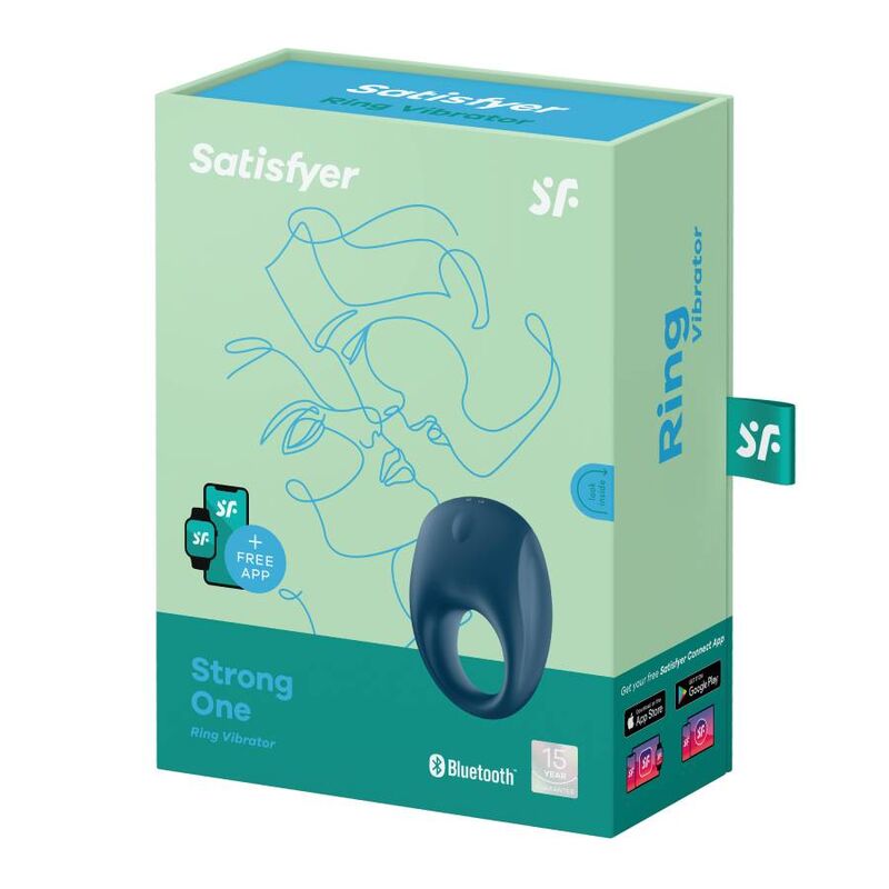 Aplicación Satisfyer Strong One Connect de SATISFYER CONNECT en dispositivo móvil, interfaz de la app para control y configuración.