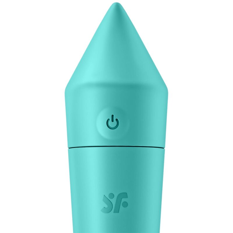 Turquoise Satisfyer Ultra Power Bullet vibrator from Satisfyer Connect, compact and discreet personal massager.