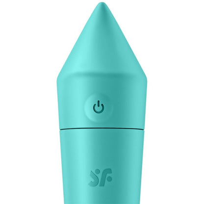Turquoise Satisfyer Ultra Power Bullet vibrator from Satisfyer Connect, compact and discreet personal massager.