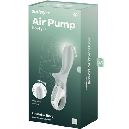 SATISFYER - AIR PUMP BOOTY 3 VIBRADOR ANAL INFLABLE VERD GRIS