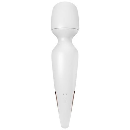 Vibrador masajeador SATISFYER WAND ERLAND en color blanco, con diseño ergonómico y cabezal vibrador para relajación y terapias.