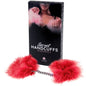 Esposas rojas SECRETPLAY 100% FETISH, fabricadas en marabú, con cierre de seguridad y diseño resistente para uso BDSM.