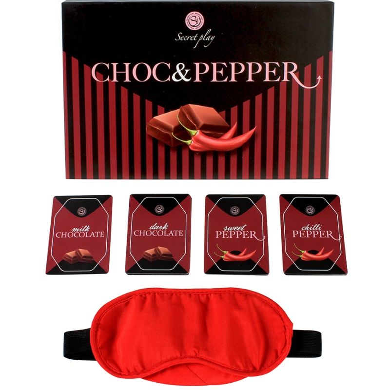 SECRETPLAY Choc & Pepper game featuring colorful packaging and playful design for an engaging gaming experience.