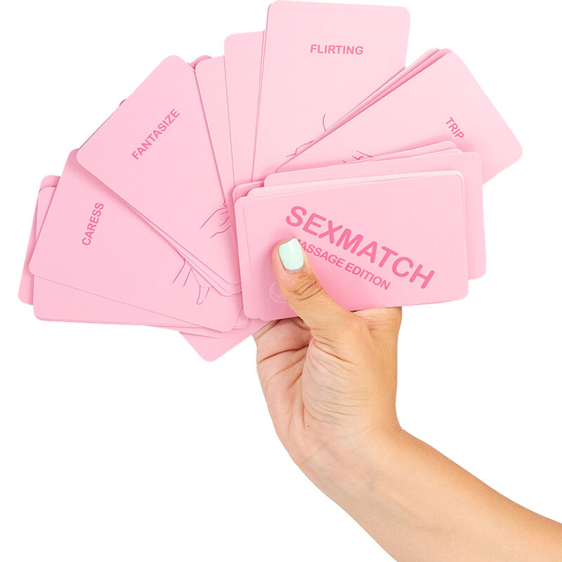 Juego SECRETPLAY Sexmatch Massage Edition de SECRETPLAY 100% GAMES, con cartas y accesorios para juegos eróticos y masajes.