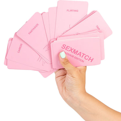 Juego SECRETPLAY Sexmatch Massage Edition de SECRETPLAY 100% GAMES, con cartas y accesorios para juegos eróticos y masajes.