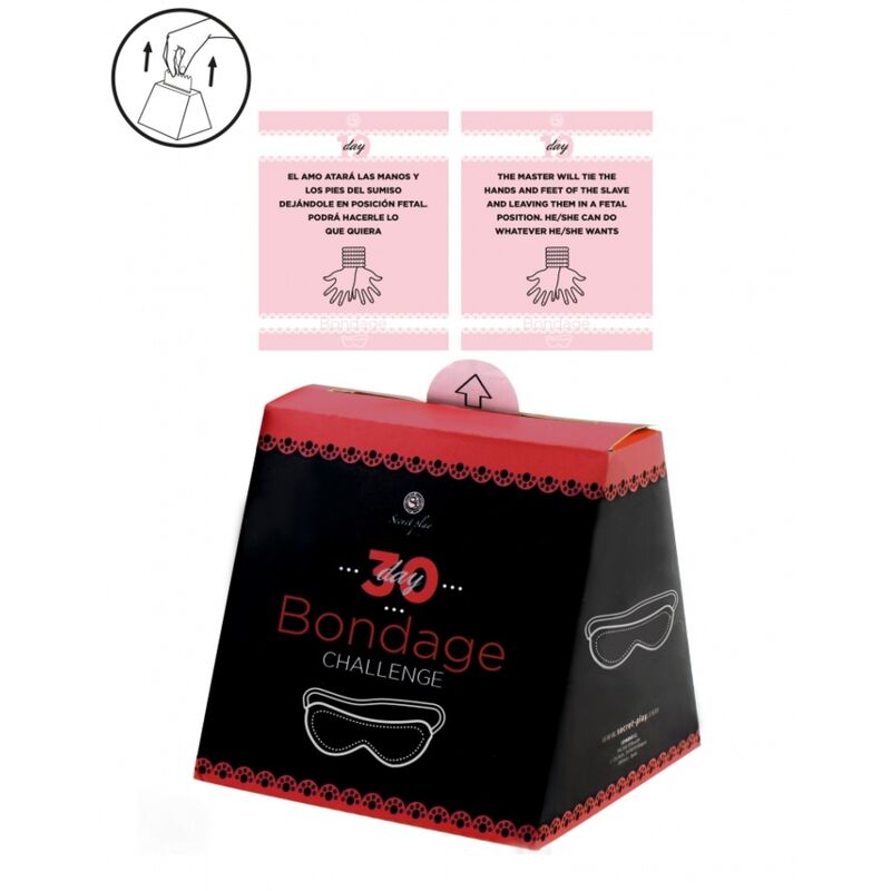 Juego de bondage SECRETPLAY Reto 30 días de Bondage de SECRETPLAY 100% GAMES, con cuerdas y accesorios de restricción.