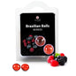 Set of 2 Brazilian balls from SECRETPLAY COSMETIC, featuring a fruits of the forest design in vibrant colors.