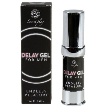 Gel retardante masculino SECRETPLAY Endless Pleasure, frasco de 15 ml, con envase y etiqueta visible en la imagen.